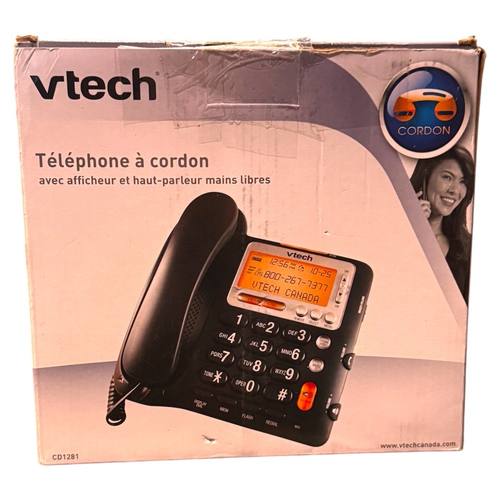 VTech CD1281 Corded Phone with Caller ID Call Waiting‎ Capability Display Dial